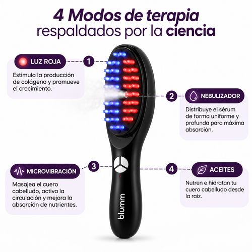 Blumm | Cepillo Fototerapia Crecimiento Capilar