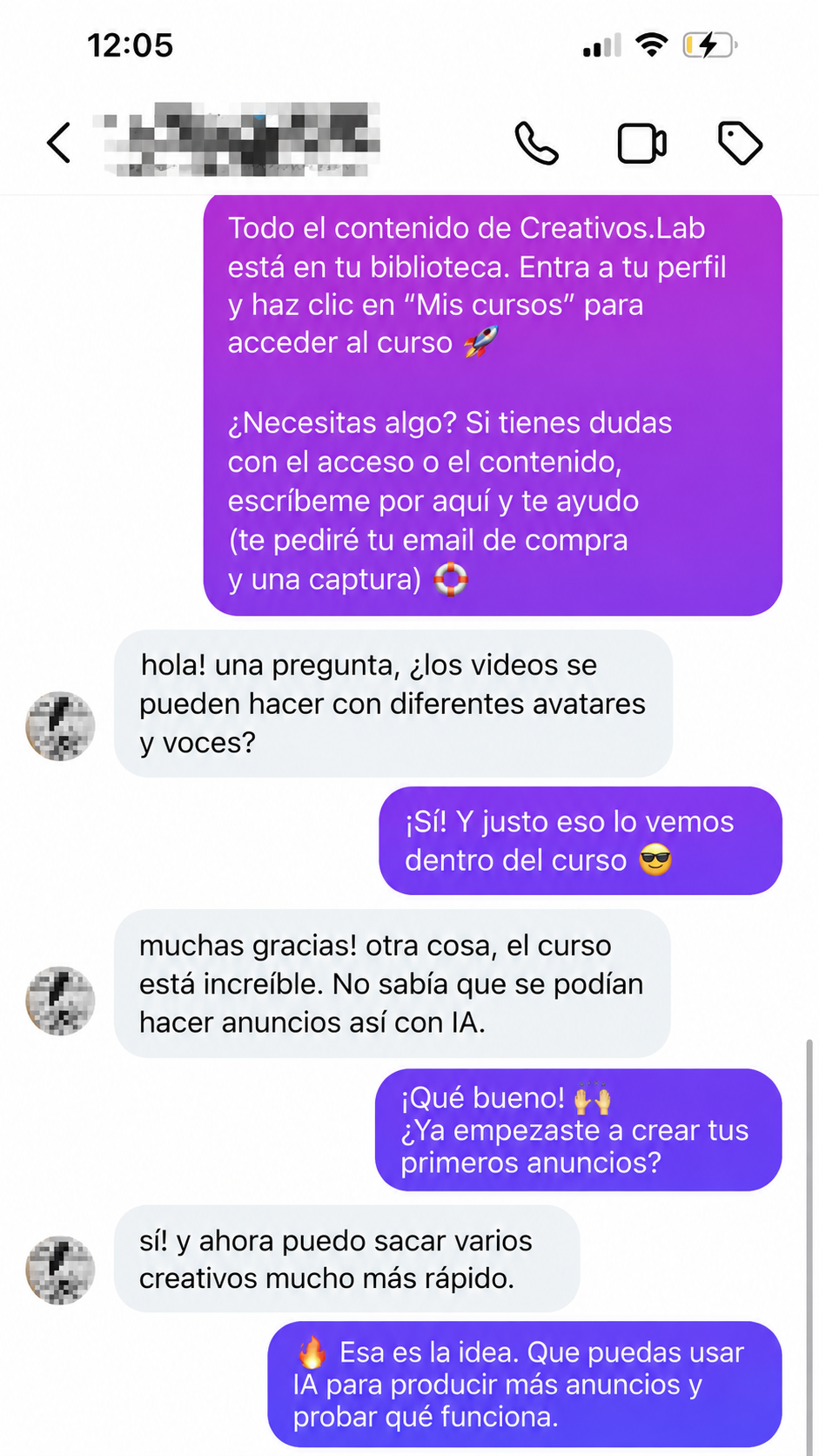 Testimonio real de alumno
